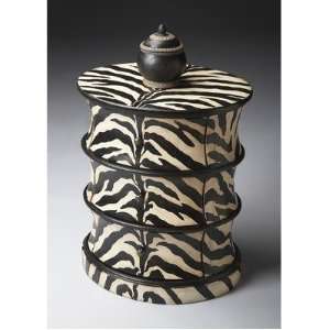    Butler 1588191 Oval Drum Table in Zebra Stripe: Furniture & Decor