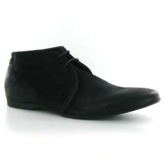  Base London Zone Chukka Black Leather Mens Boots Shoes