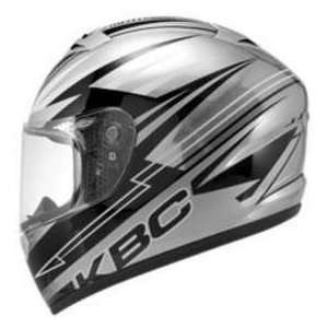    KBC VR2 RACER SIL_BLK MD MOTORCYCLE Full Face Helmet: Automotive