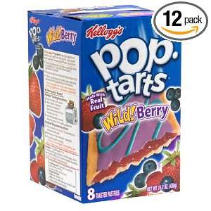 Pop Tarts, Wild! Berry, 8 Count Boxes (Pack of 12):  