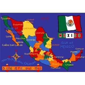  Mexico Map Children Area Rug 39x58 Home & Kitchen