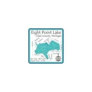  Eight Point Lake 4.25 Square Absorbent Coaster Kitchen 