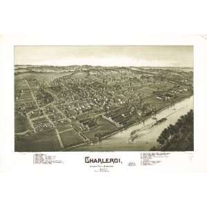  1897 Charleroi Pennsylvania, Birds Eye Map