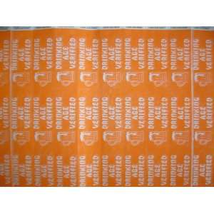 50 Neon Orange Drinking Age Verified Consecutively Numbered Tyvek 