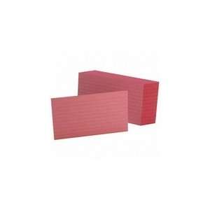  Recycled Oxford Colored Index Cards, Ruled, 3x5, Cherry 