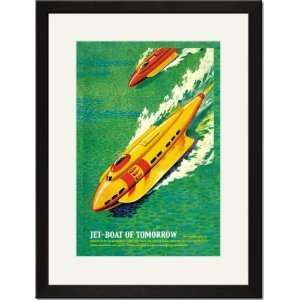   Black Framed/Matted Print 17x23, Jet Boat of Tomorrow: Home & Kitchen