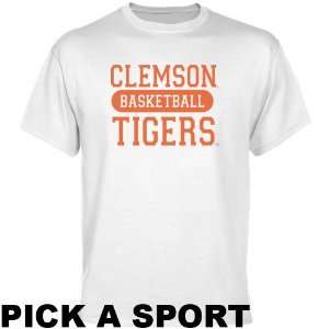  Clemson Tigers White Custom Sport T shirt  : Sports 