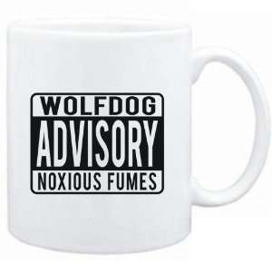  Mug White  Wolfdog ADVISORY NOXIOUS FUMEs Dogs Sports 