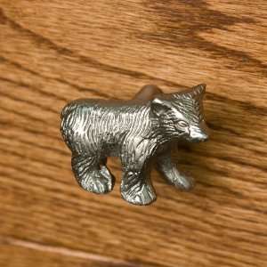  Solid Brass Bear Cabinet Knob   Brushed Nickel: Home 