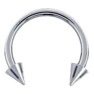 12 Gauge 3/4   Solid 14K White Gold SPIKE Circular Barbell   4mm 