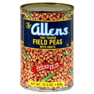  Allens, Bean Field Peas W Snaps, 15.5 OZ (Pack of 12 
