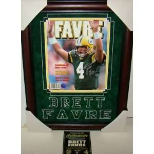   Brett Favre SIGNED CHERRY Framed Magazine PACKERS: Sports & Outdoors