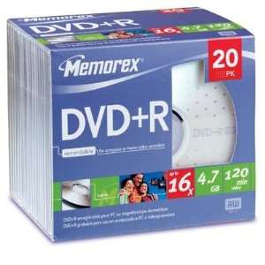  16X DVD+R 20 Pack Slim Jewel 32025720 Electronics
