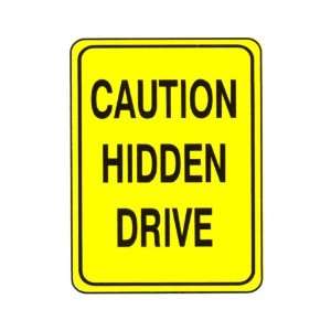  Caution Hidden Drive Sign Patio, Lawn & Garden