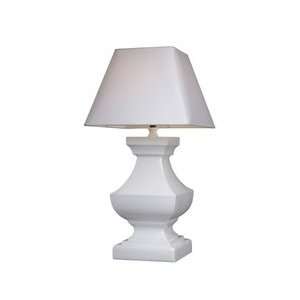   Palmyra Table Lamp in Gloss White with White Shade