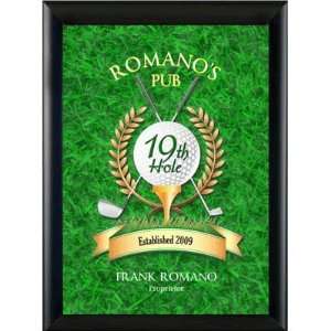 Personalized Golf 19th Hole Wood Pub Sign Bar Sign:  