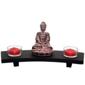   Candles & Holders Set With Wooden Stand B7653 1R