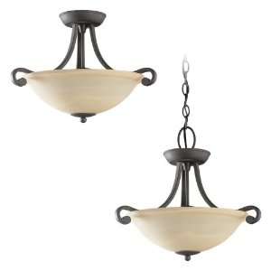  Two Light Serenity Semi Flush Convertable