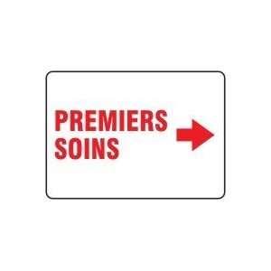  PREMIERS SOINS (FRENCH) Sign   10 x 14 Dura Plastic 