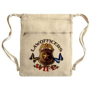   Bag Sack Pack Khaki Law Officers Police Officers Wife with Butterflies