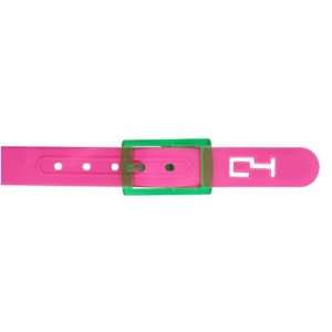  C4 Hot Pink Belt with Green Buckle 