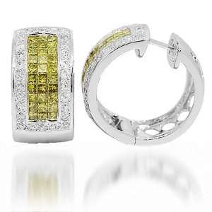   Huggie Earrings with Yellow Diamonds 3.67 Ctw Avianne & Co Jewelry