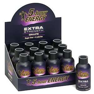  5 Hour Energy Extra Strength Grape 12 Shots Health 