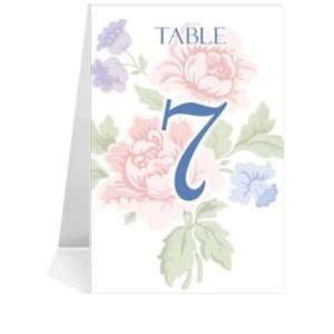  Wedding Table Number Cards   Roses Baby Pink & Blue #1 