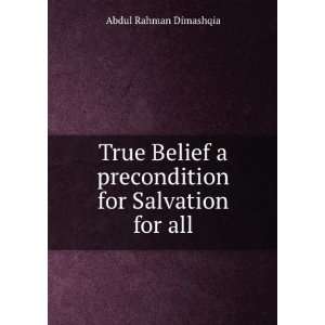   precondition for Salvation for all Abdul Rahman Dimashqia Books