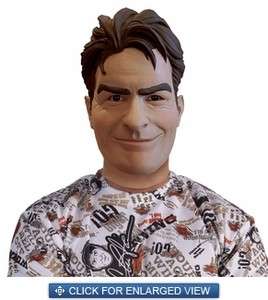 Charlie Sheen Over The Head Licensed Adult Deluxe Latex Mask  