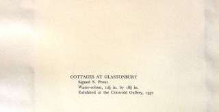 1937 Nettlefold Grundy Water Colour Cottages Glastonbury Samuel Prout