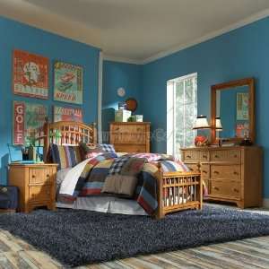   Country Pine Youth Panel Bedroom Set 1162 yth br set: Home & Kitchen