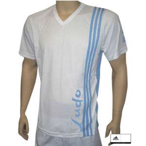 Adidas Judo / Karate V Neck Polyester White T Shirt  