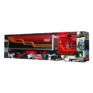  Peterbilt 387 Hauler Trailer Truck 1/32 Red W/orange Toys 