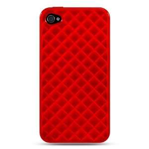  CRYSTAL SKIN CASE RED 3D CUBE DESIGN for the Apple Iphone 