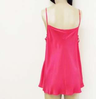 Pink Silk Victorias Secret Short Chemise Nightgown sz M  