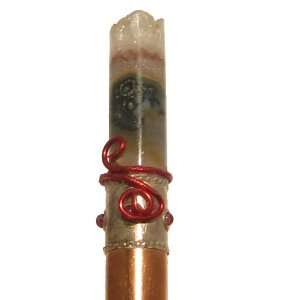  Amethyst Wand 01 Copper Red Guinea Feather Garnet Healing 