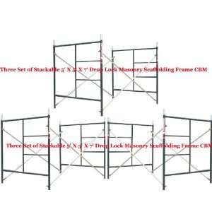  3 Set Scaffolding 5 X 5X 7 Drop Lock Masonry Stackable 