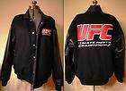 NEW XL Mens UFC RARE Leather Collar Sleeve Wool Reversible Jacket Coat 