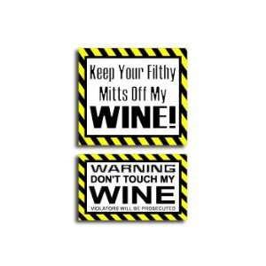  Hands Mitts Off WINE   Funny Decal Sticker Set: Automotive