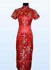 New Silk Red with Dragon Phoniex Long Formal Dress 34