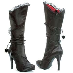 Lets Party By Ellie Shoes Black Satin High Heel Adult Boots / Black 