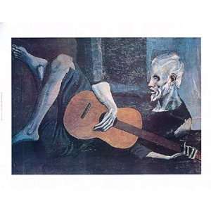    PABLO PICASSO OLD GUITARIST POSTER 22 X 34 4386: Home & Kitchen