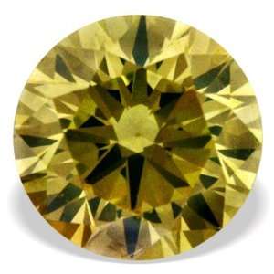    0.18 Ctw Round Brilliant Canary Yellow Loose Diamond: Jewelry
