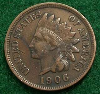 1906 Indian Head Cent   Fine   F   #1312  