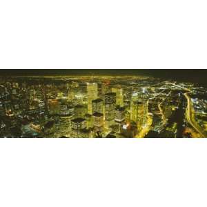  View of a City Lit Up at Night, View from Cn Tower 