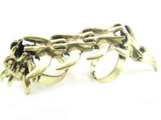   OPEN RING SIZE 8 dragon claw bone BRASS TONE 3.2*0.8 1020  