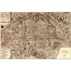  Plan de la Ville de Paris, 1715 Poster by N De fer (36.50 x 24.25 