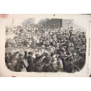   1854 Paris Bourse France Speculating Men People Print