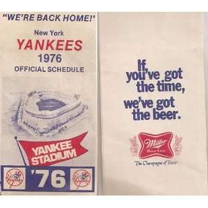  1976 New York Yankees 1976 Official Schedule   Sports 